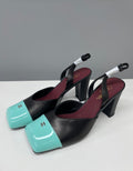 Slingbacks à talon bout carré