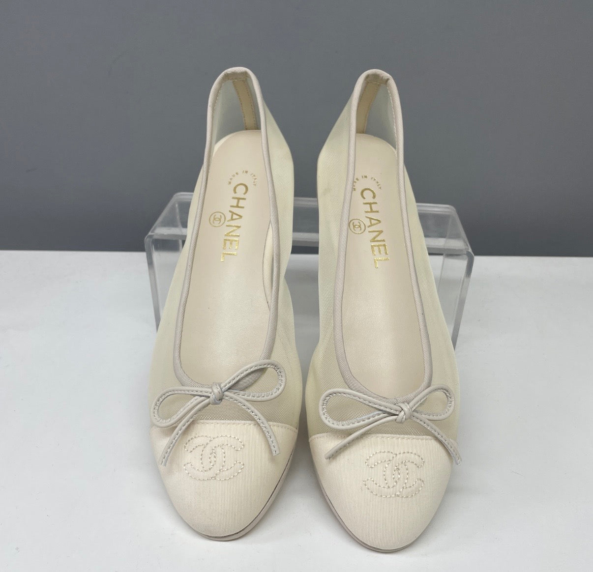 Ballerine transparente écru