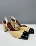 Slingbacks à talon bout carré