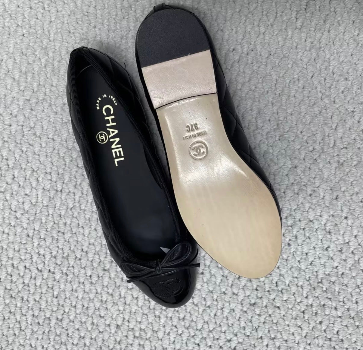 Ballerine noire/bout verni