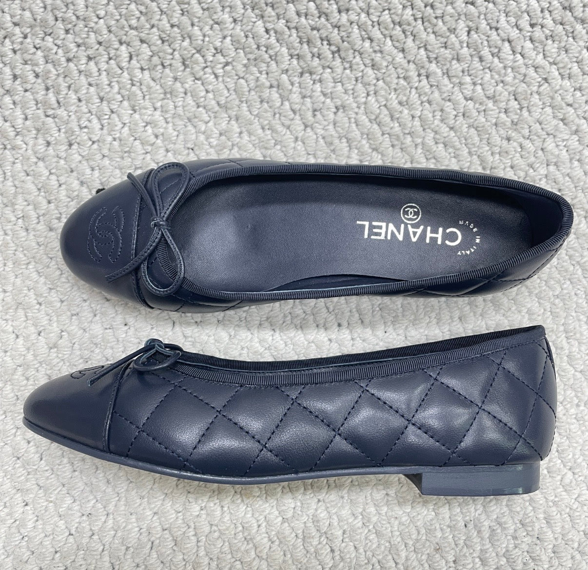 Ballerine matelassé bleu