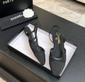 Slingbacks noire transparente