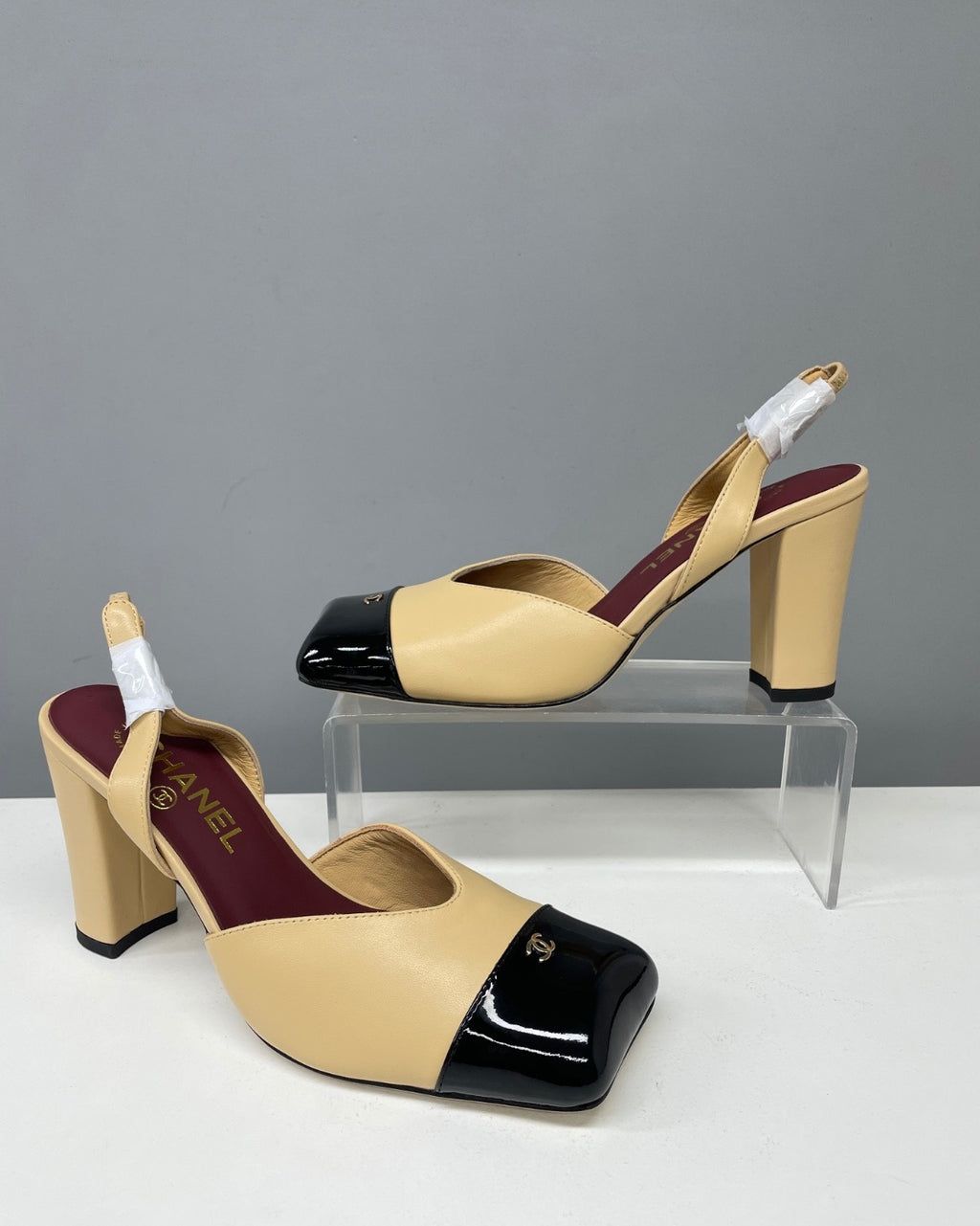 Slingbacks à talon bout carré
