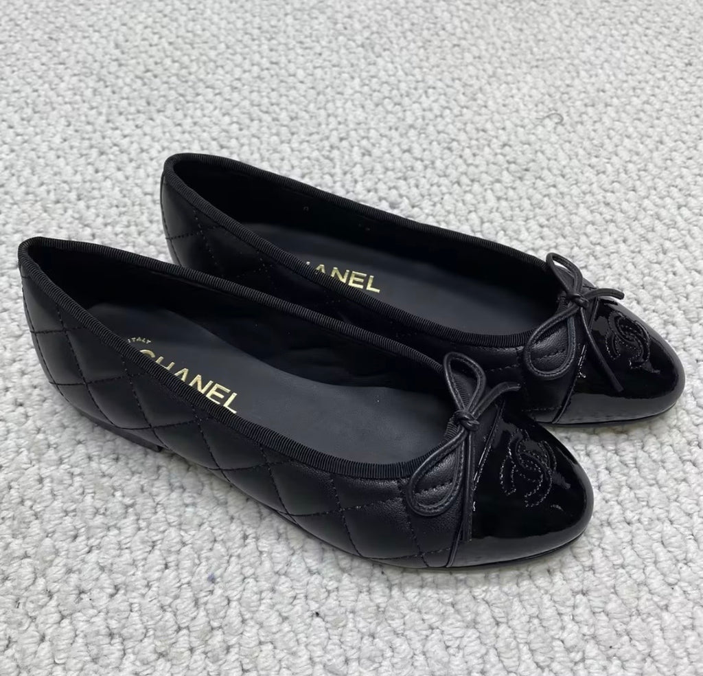 Ballerine noire/bout verni