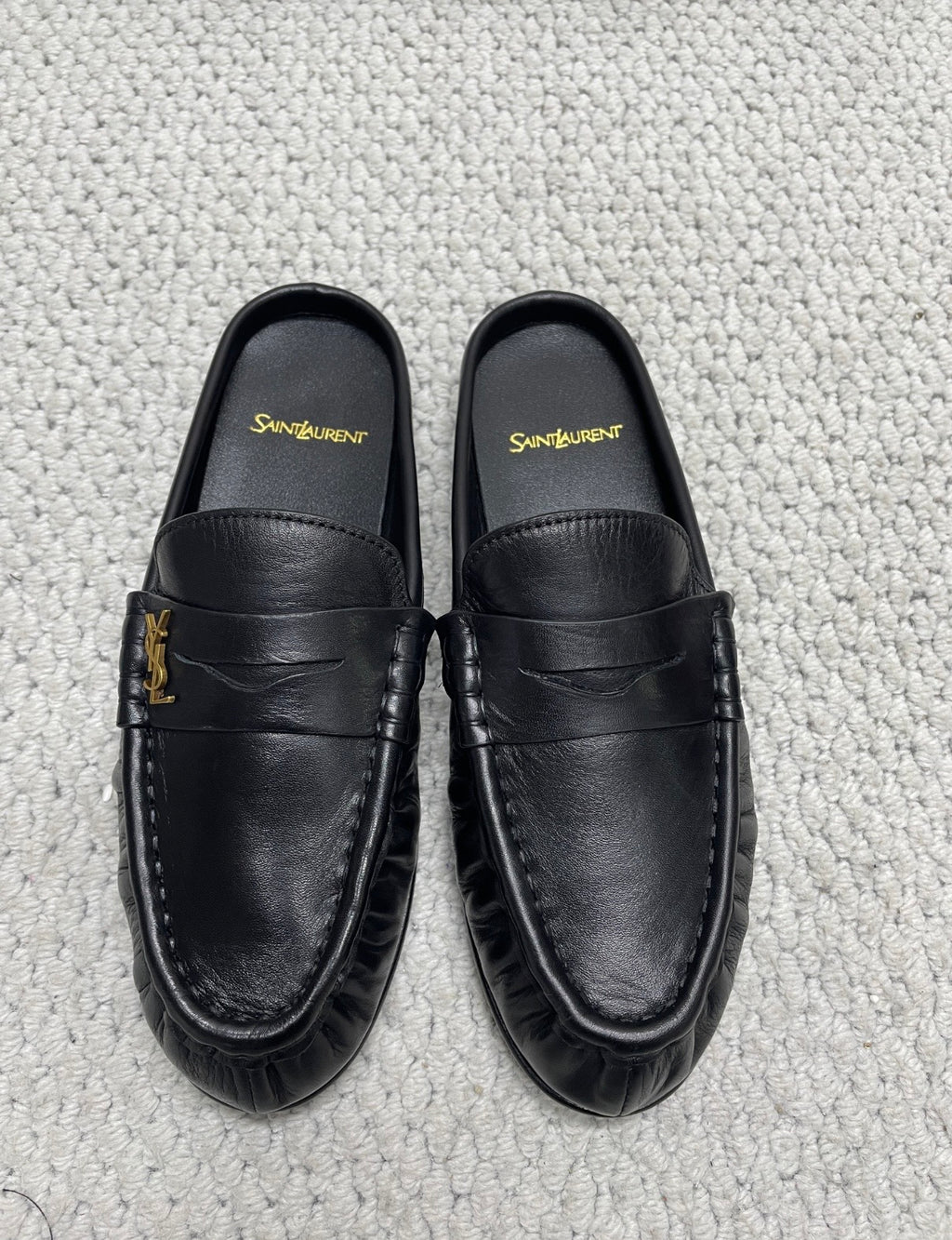 Mule façon mocassin noire