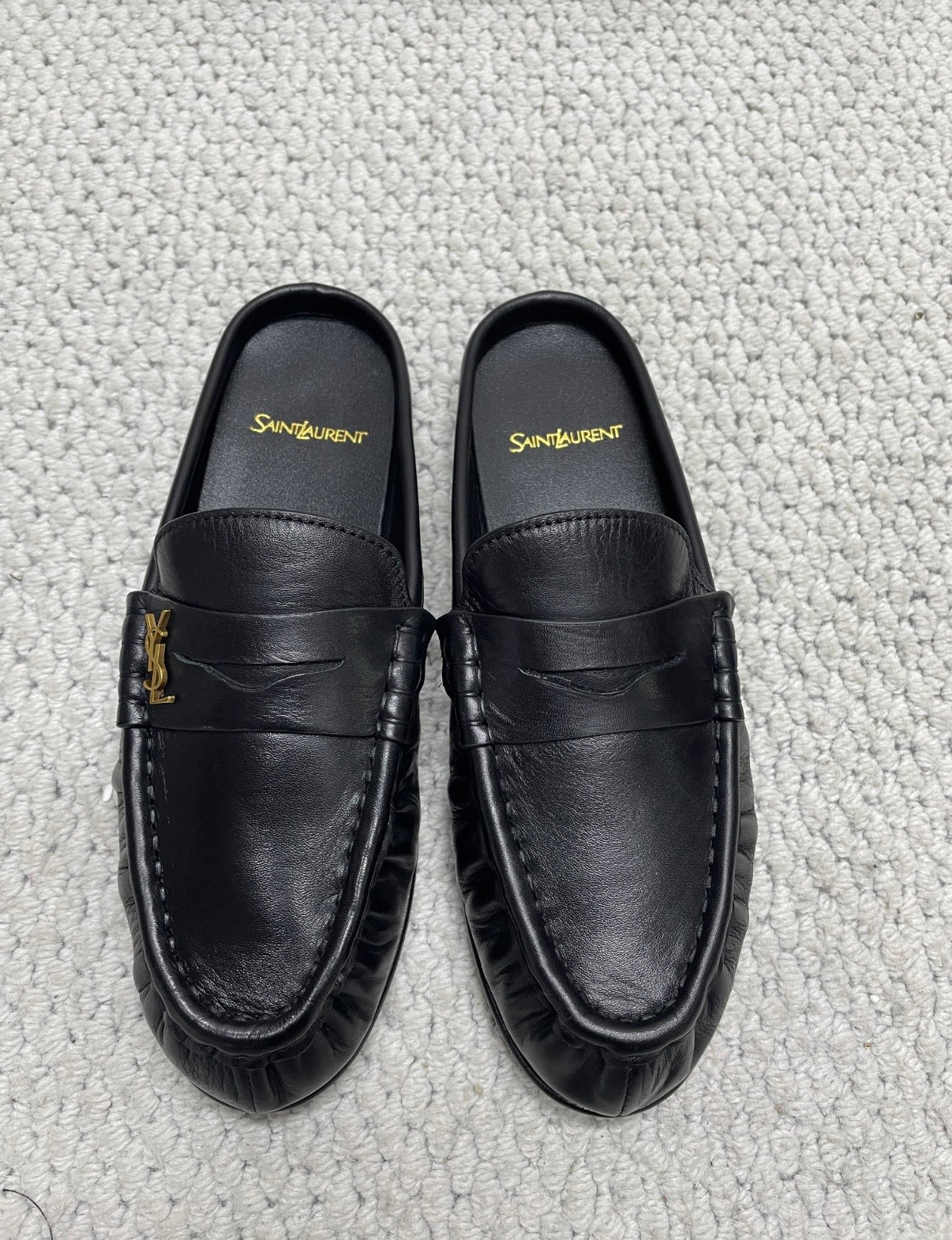 Mule façon mocassin noire