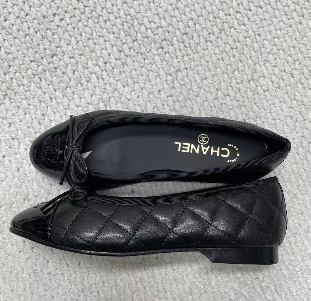 Ballerine noire/bout verni