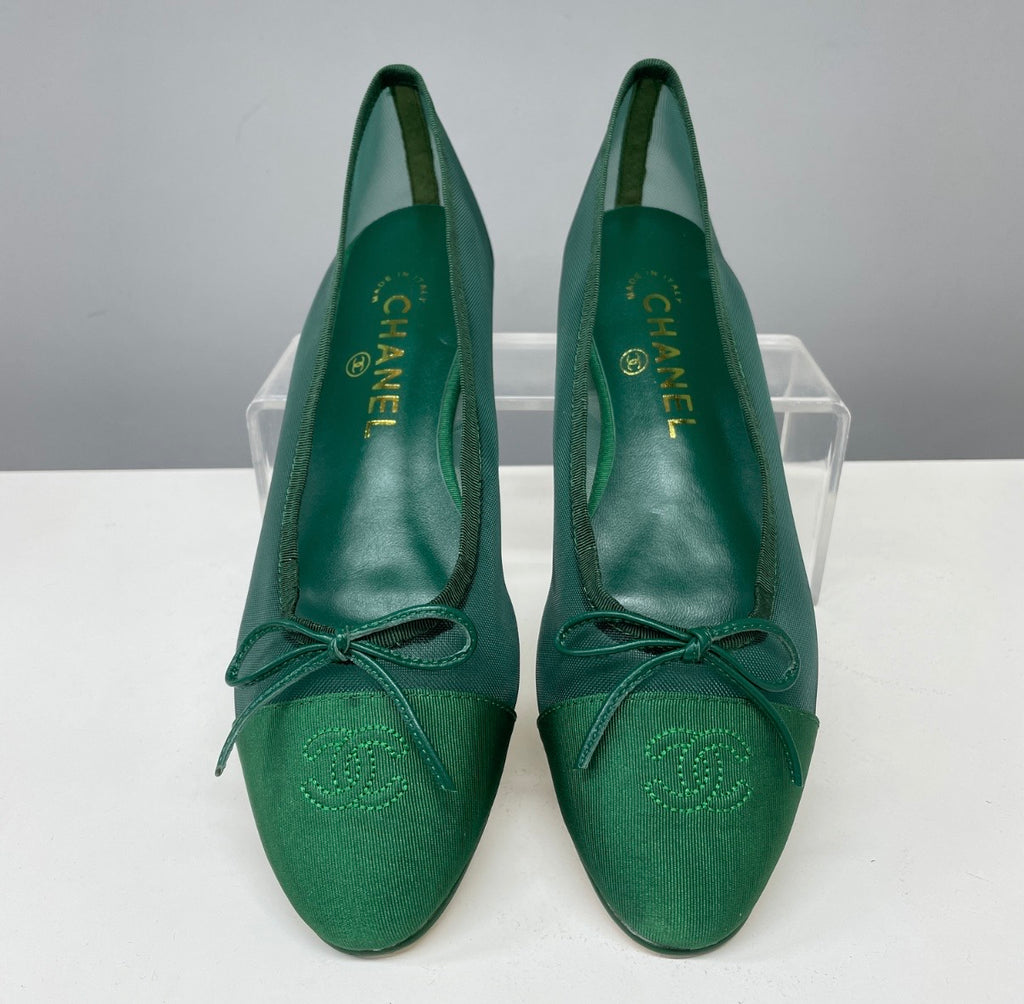 Ballerine transparente verte