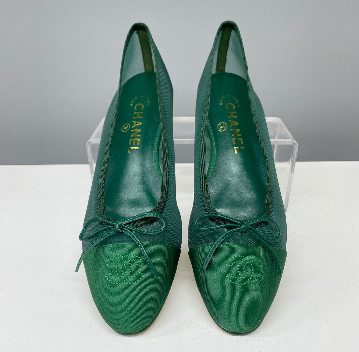 Ballerine transparente verte