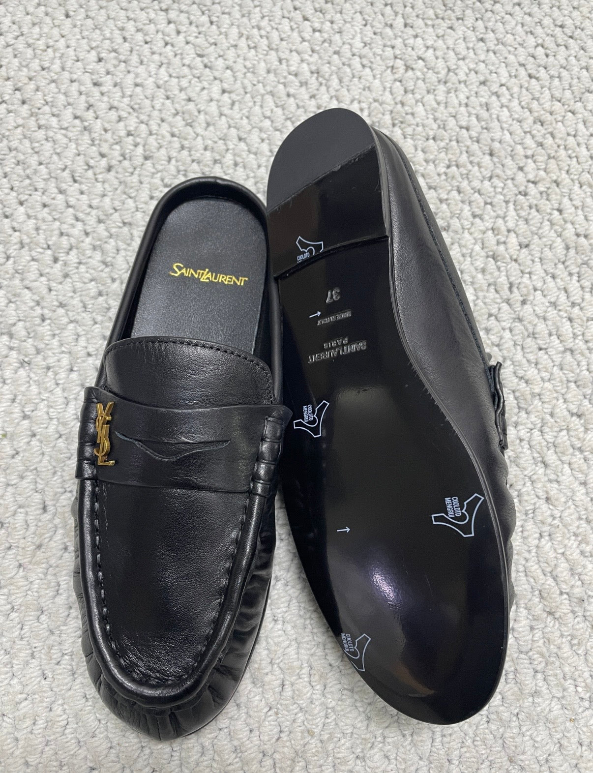 Mule façon mocassin noire