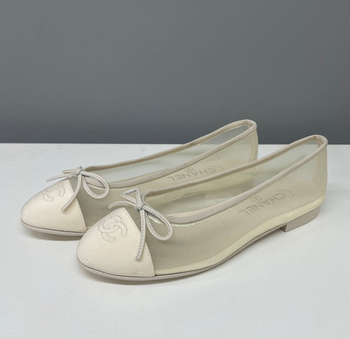 Ballerine transparente écru