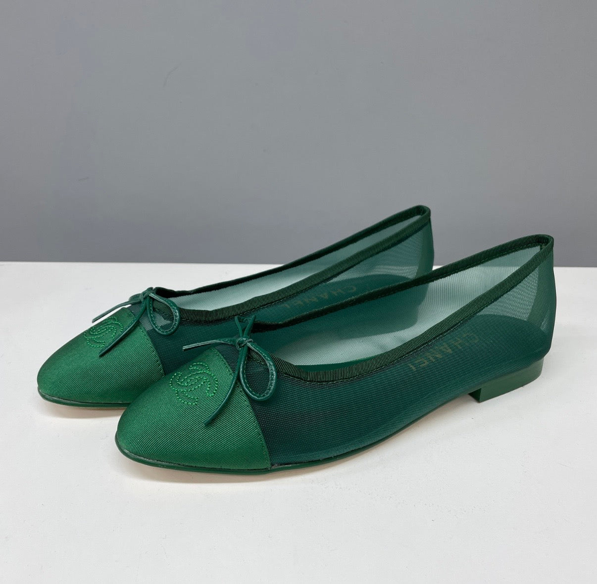 Ballerine transparente verte