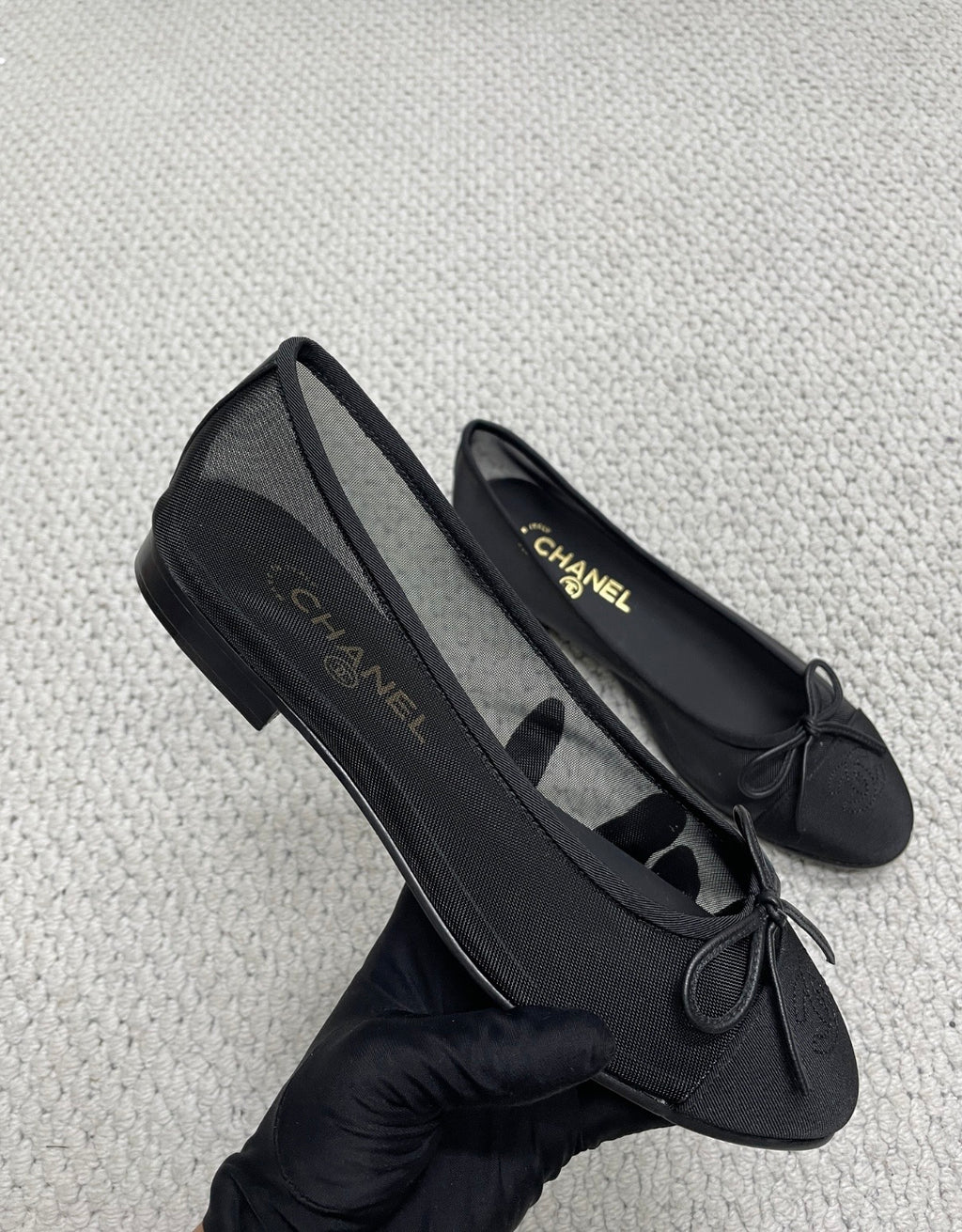 Ballerine transparente noire