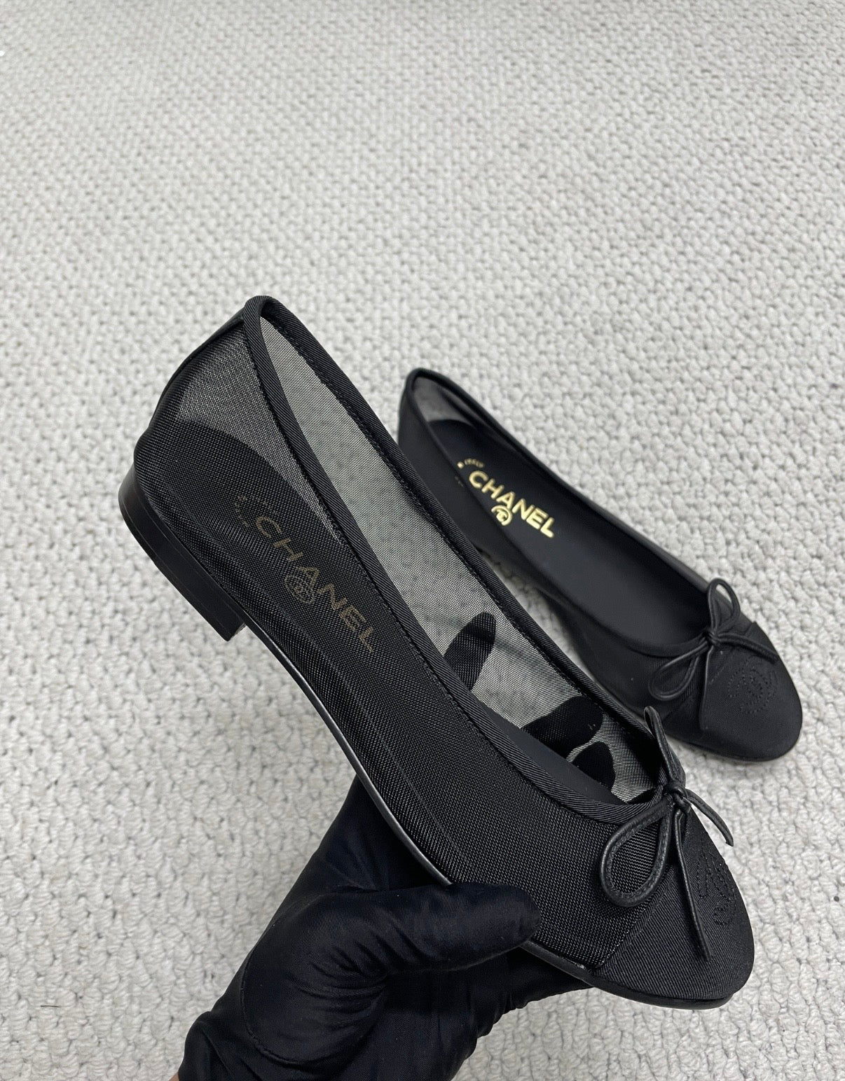 Ballerine transparente noire