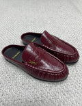 Mule façon mocassin bordeaux