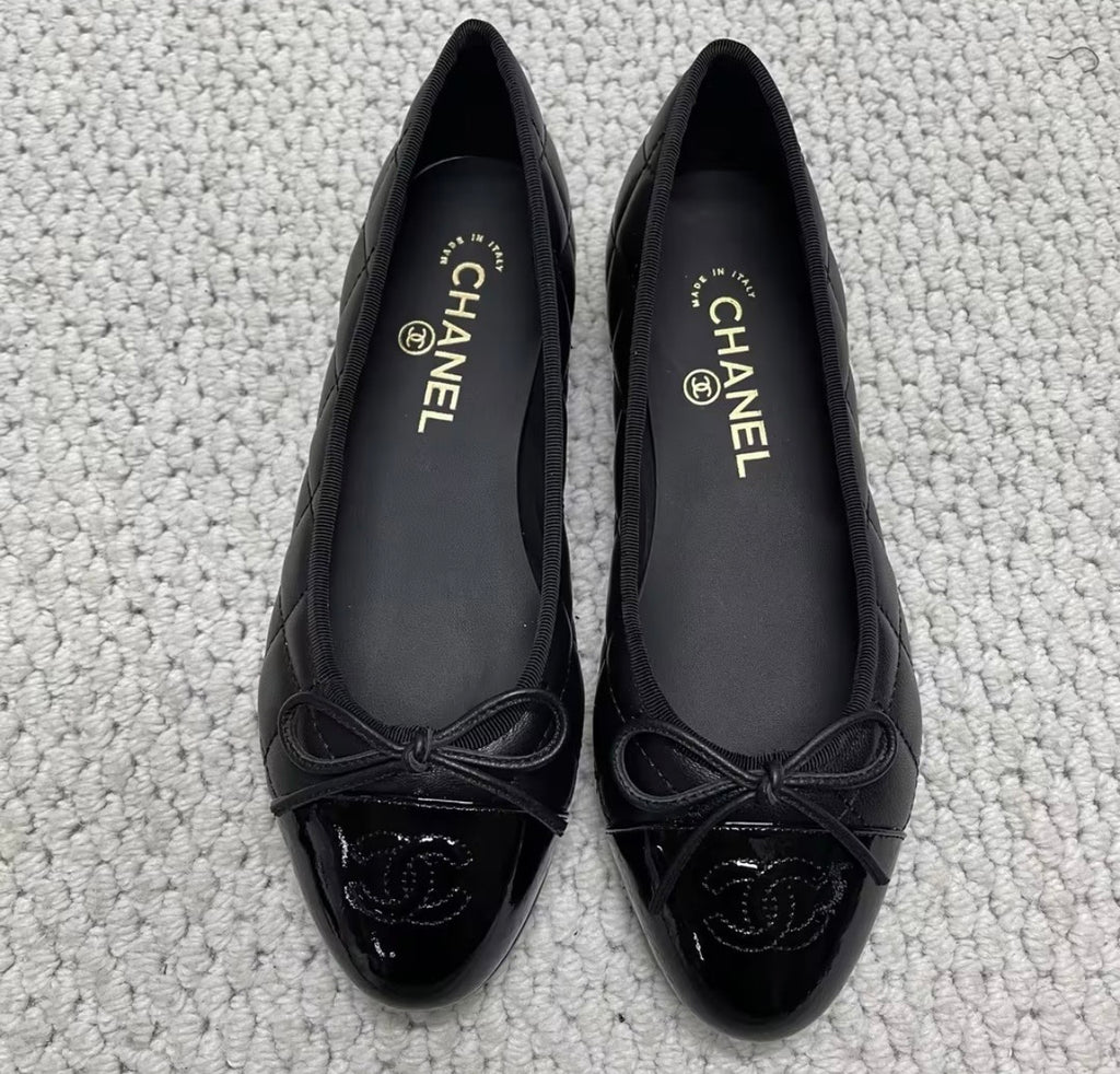Ballerine noire/bout verni