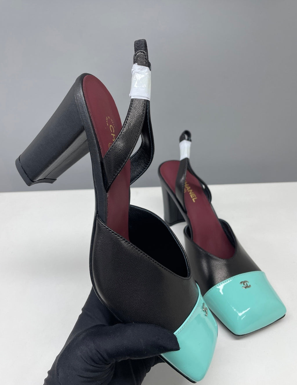 Slingbacks à talon bout carré