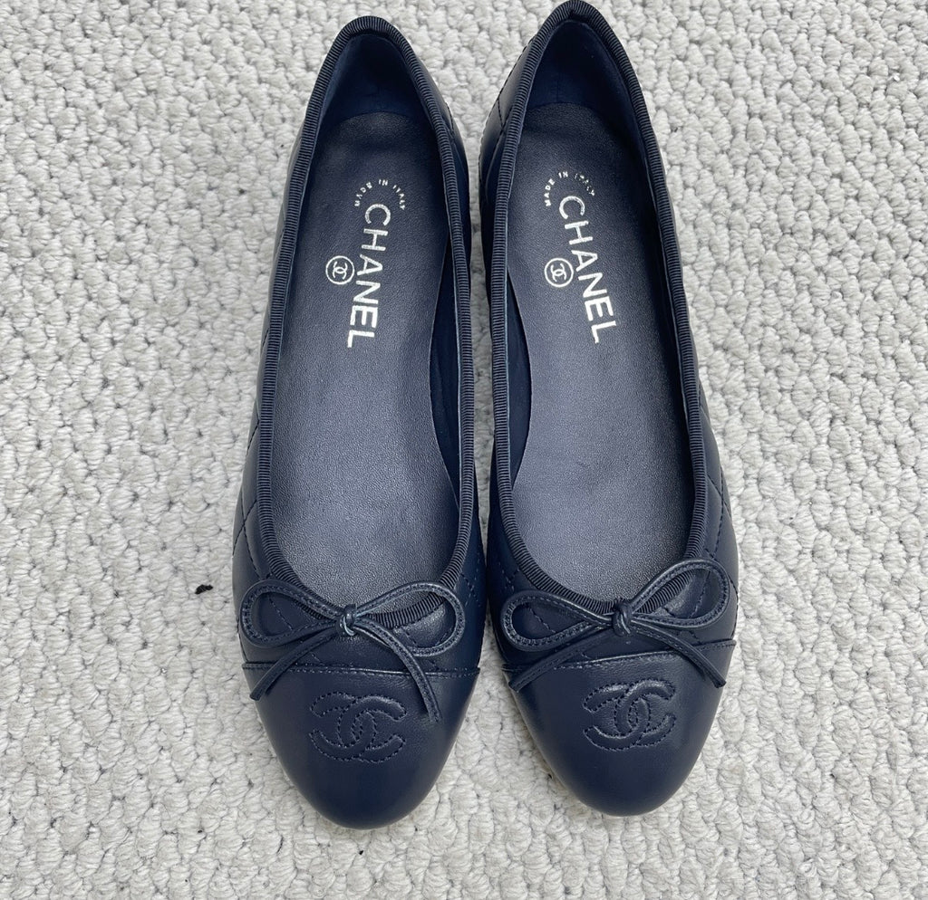 Ballerine matelassé bleu