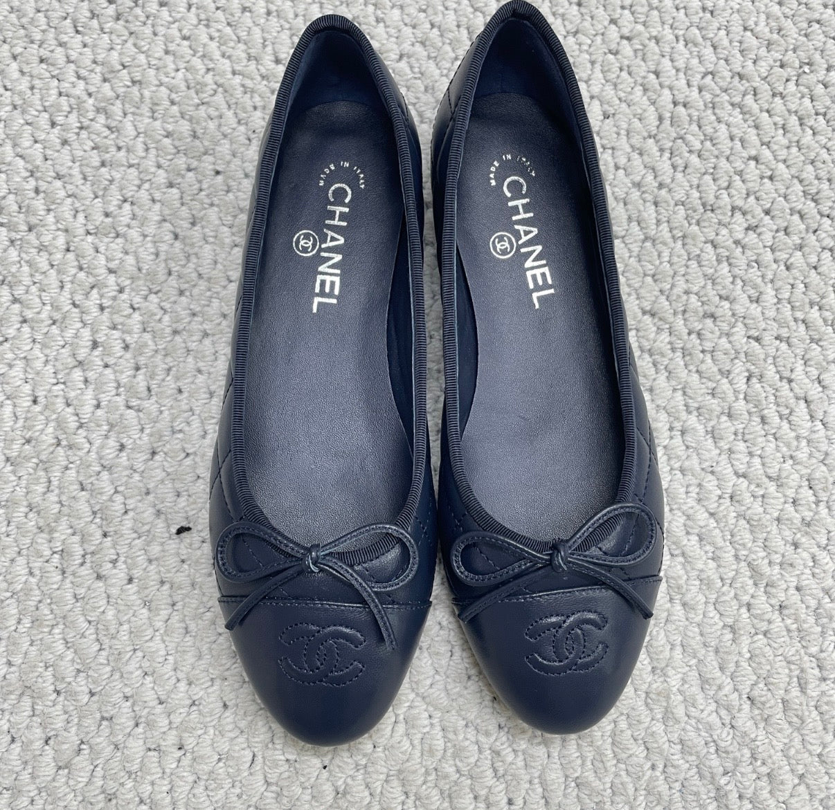 Ballerine matelassé bleu