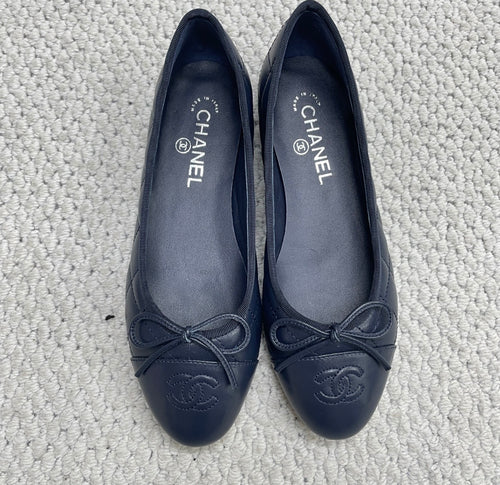 Ballerine matelassé bleu