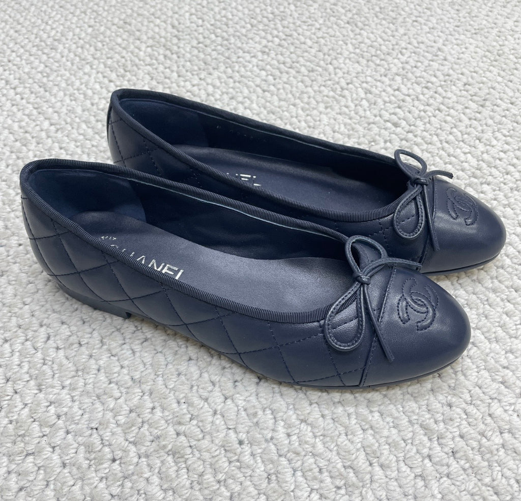 Ballerine matelassé bleu