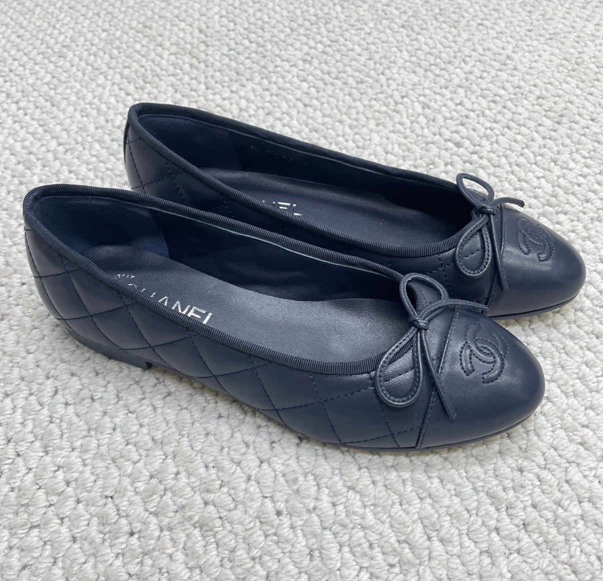 Ballerine matelassé bleu